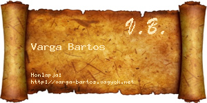 Varga Bartos névjegykártya